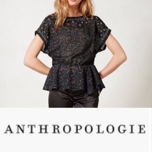 Anthropologie Isani Festive Peplum Top